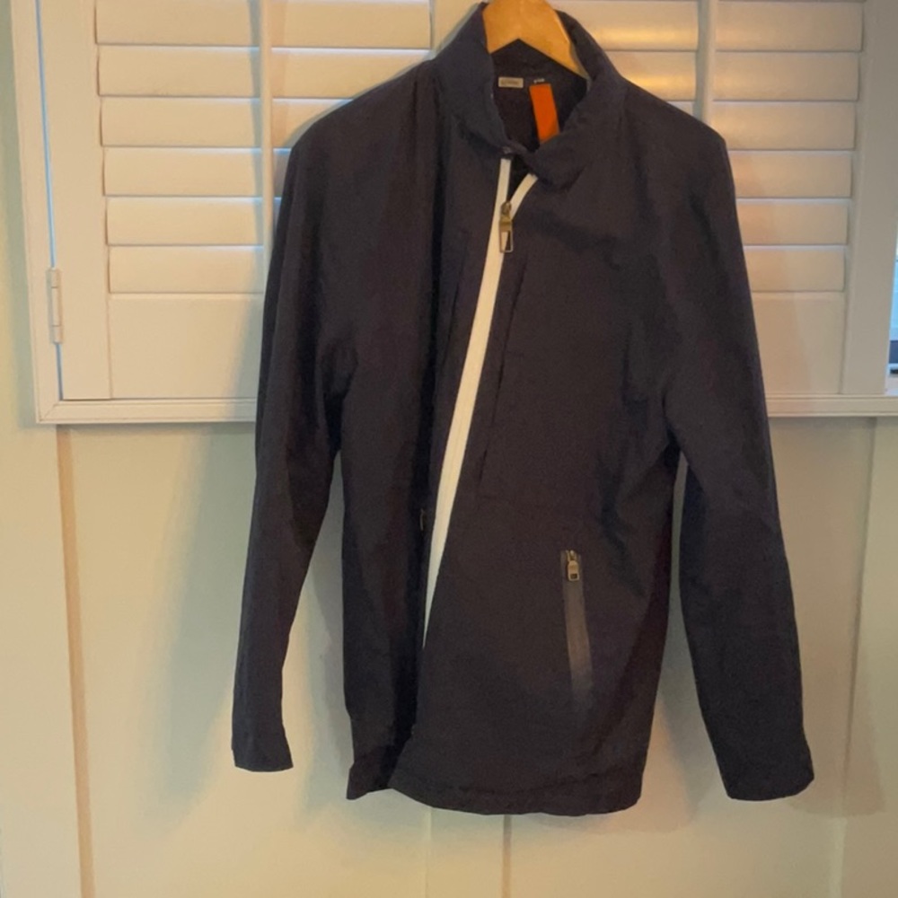 G-Lab blue fall jacket.